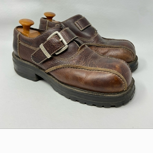 bed stu shoes, brown leather with chunky buckle strap size 10 - Picture 6 of 9